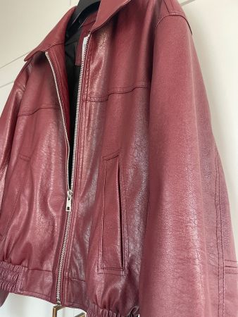 Bershka Kunstleder Jacke, bordeaux, Gr. XS, Top Zustand!