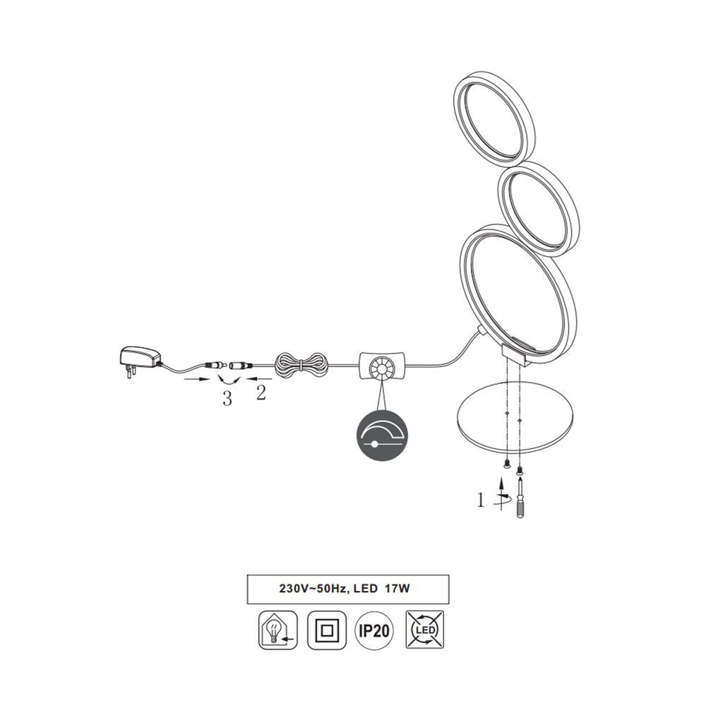 Lampade: LED Tischleuchte, Dimmer, 45 cm Höhe – Nuovo (secondo la descrizione) da Kreuzlingen venduto da Smart-Light 3