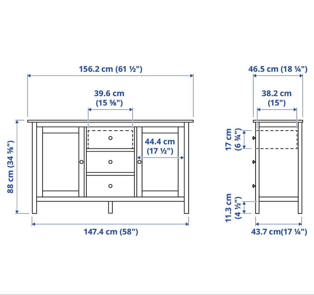 Kommoden: IKEA HEMNES Sideboard, weiss, gebeizt – Gebraucht aus Zürich von Coco.swiss 1