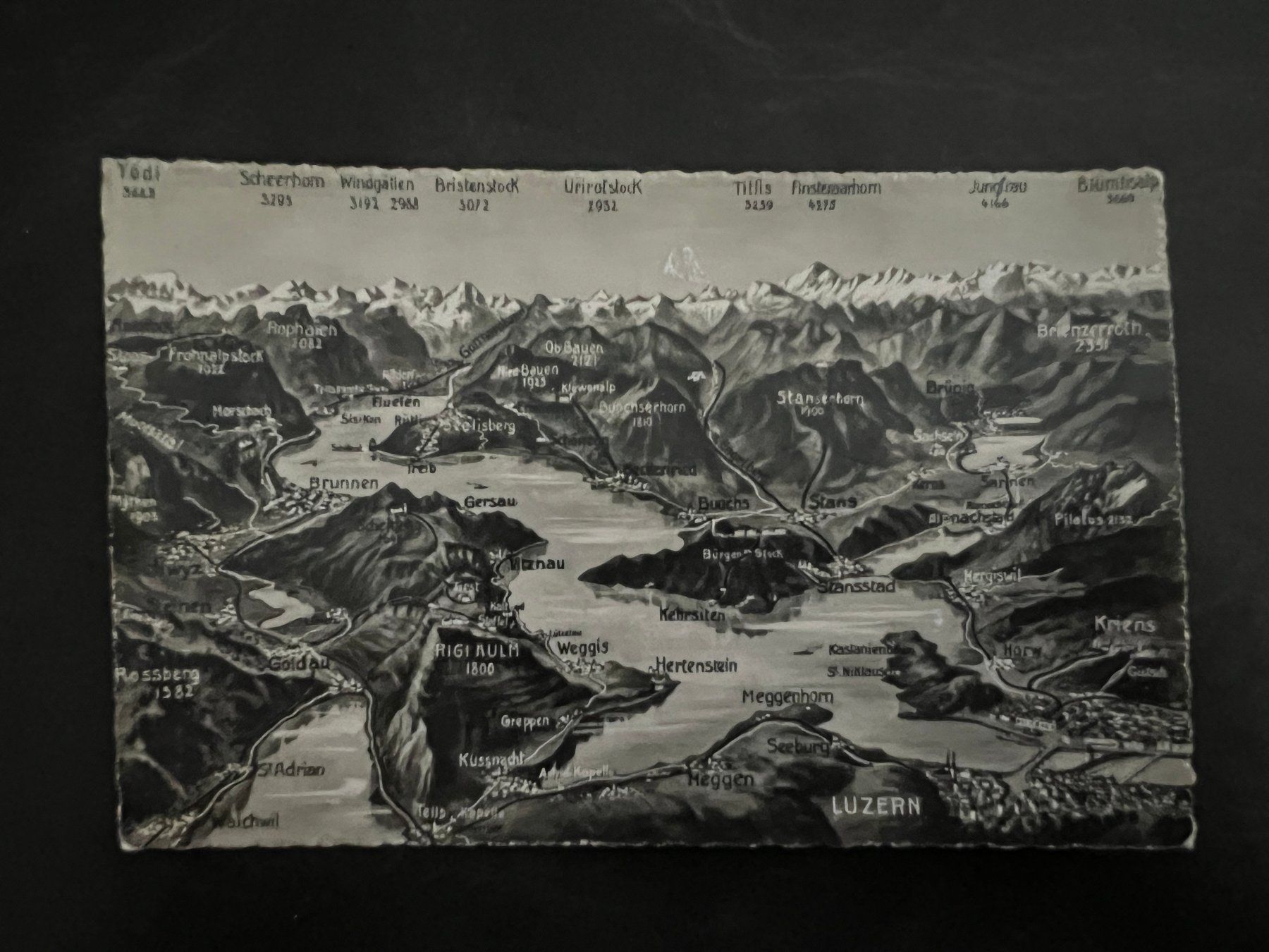Cartoline postali: AK   Panorama Vierwaldstädtersee    (G3288) – Usato da Hinwil venduto da Sidi4