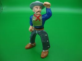 COWBOY BLAU AUSSCHAU HALTEND BULLYLAND GERMANY 1985 7,5CM