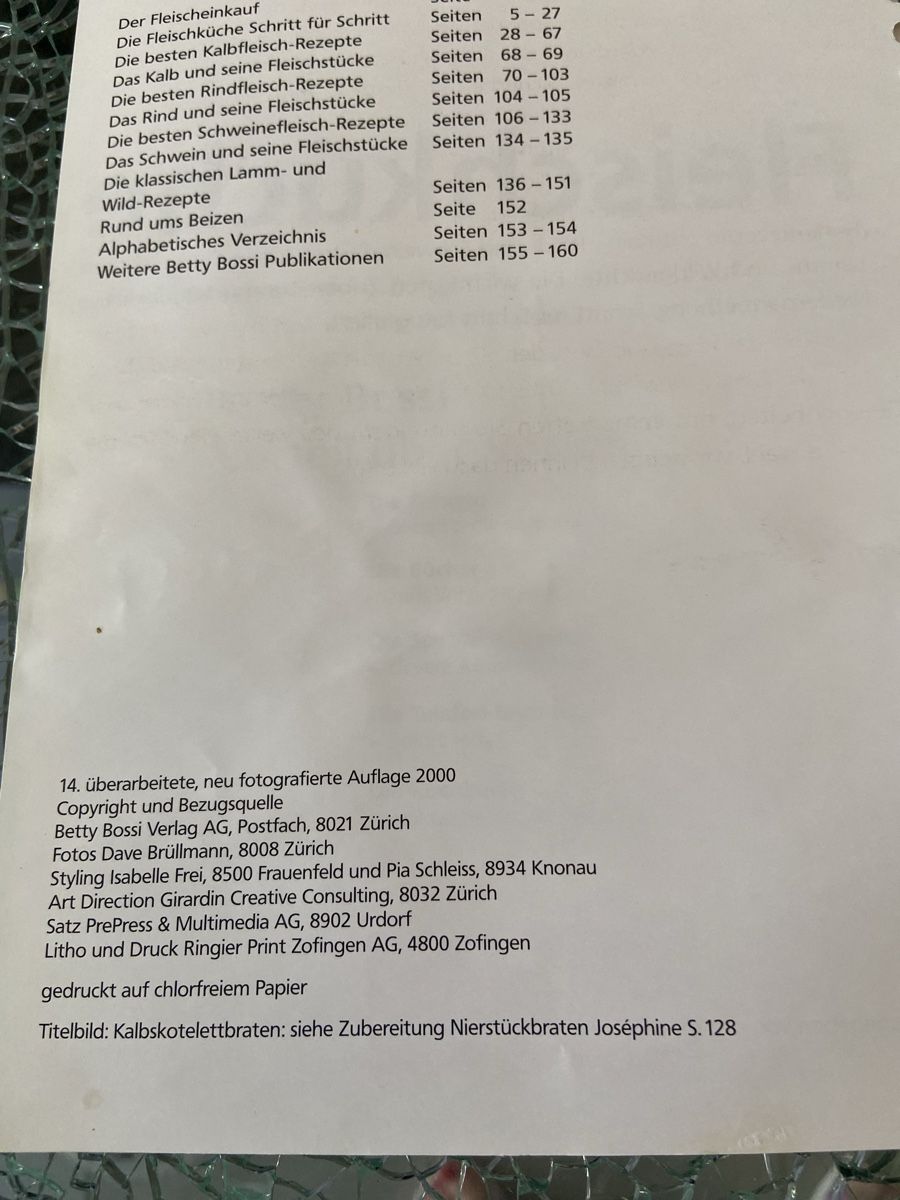 Libri: Betty Bossi Fleisch-Küche Kochbuch – Usato da Oftringen venduto da andrax 2