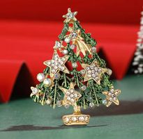 Brosche Weihnachtsbaum (Christbaum )mit Strass