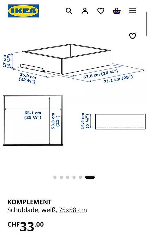 Armadi: Ikea Pax Schrank schubladen  Komplement, weiss – Usato da Rudolfstetten venduto da jasi00 2