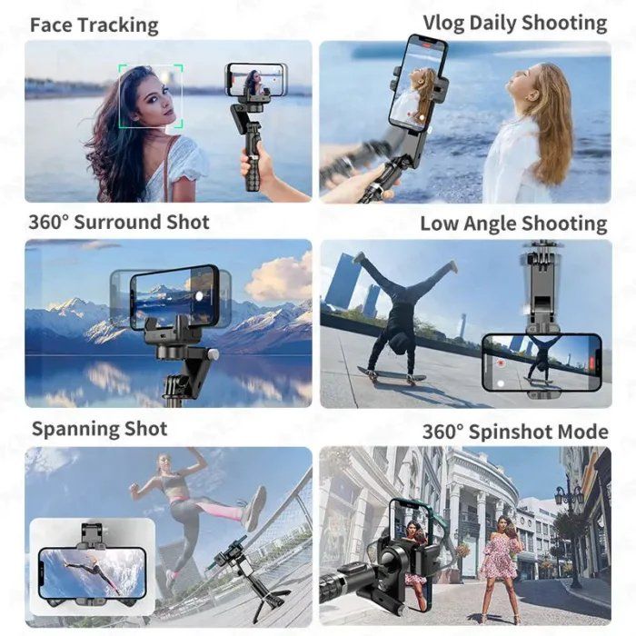 Treppiedi & Teste: Automatischer 360° Selfie-Stick mit Licht & Gesichtstracking – Nuovo e nell'imballaggio originale da Neuhausen am Rheinfall venduto da nyliastore 3