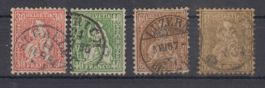 Lot d'Hélvéties assises 33 - 36 oblitéré  (615.--)