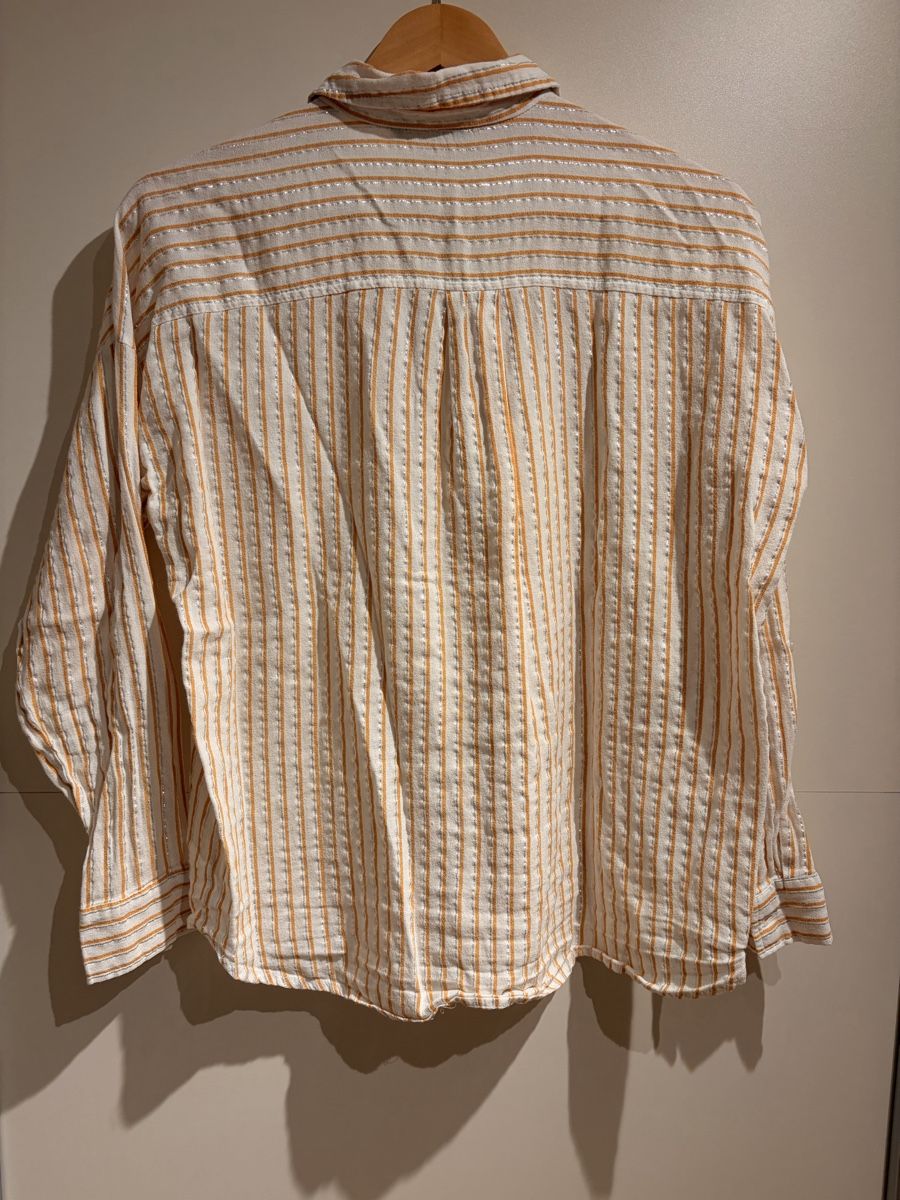 Blusen: Bluse Weiss-Orange-Silber gestreift – Gebraucht aus Aarau von leo_tp2b 2