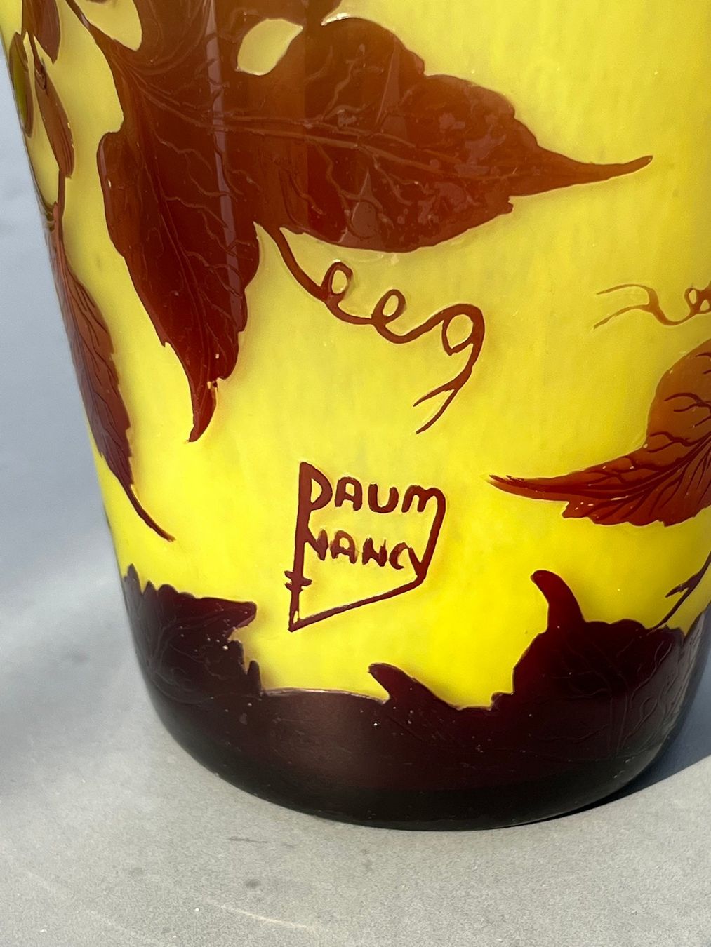 Vasi & Recipienti: Daum Nancy Vase mit Traubenblätter – Usato da Lenz venduto da Klimbim7083 2