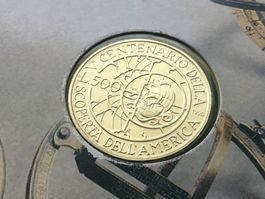 500 Lire Silbermünze Scoperta America 1990 Silber 835*