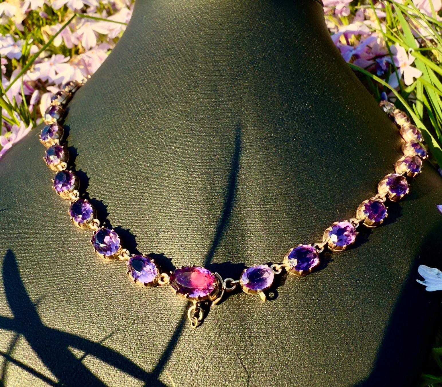 Catenine: Amethyst-Rivière Halskette in Roségold – Usato da Embrach venduto da estzeh1 8