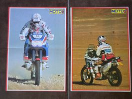 2 Poster Paris Dakar Honda NXR Suzuiki Big Africa Twin XRV