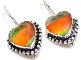 Bi-Color Tourmaline Gemstone Handmade Gift  Earring 1.8"
