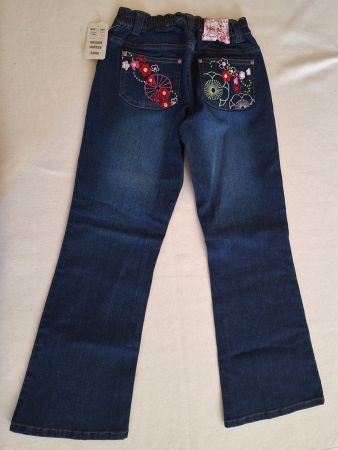 Mädchen Jeans H&M Blumenstickerei Grösse 140 neu mit Etikett