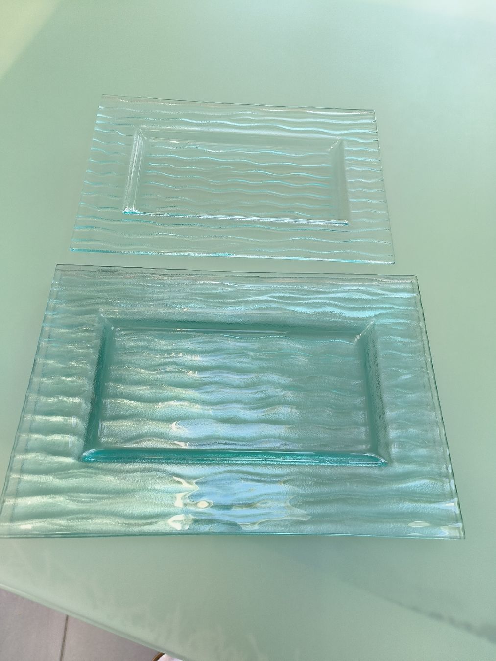 Piatti: 6 assiettes rectangulaire en verre – Usato da Lignières venduto da Sulyvan 1