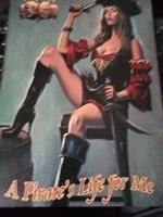 Rusty Blechschild -PIRATENLADY MIT REVOLFER