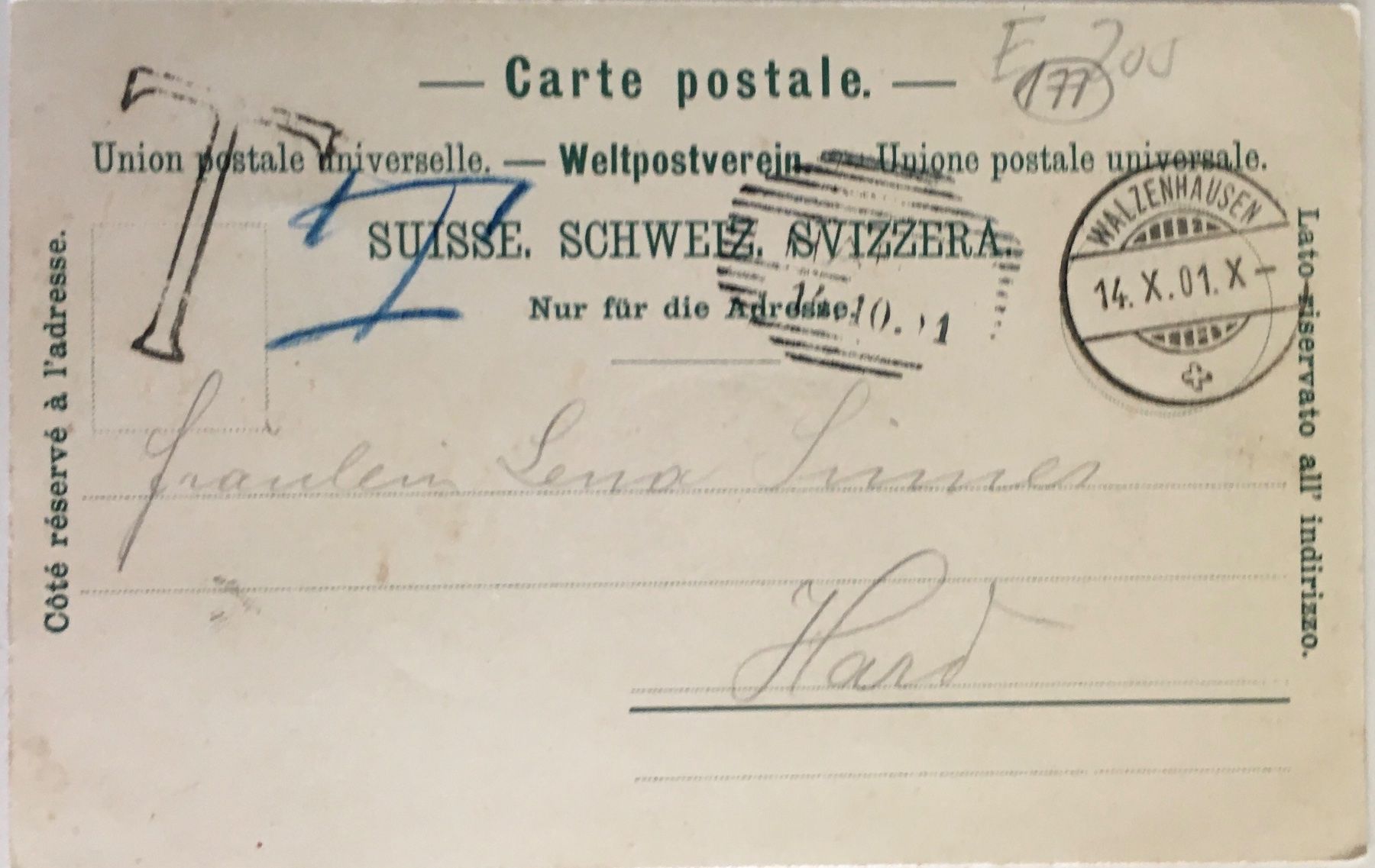 Cartoline postali: Gruss aus Walzenhausen, Litho, 1901 – Usato da Frauenfeld venduto da Merk52 1