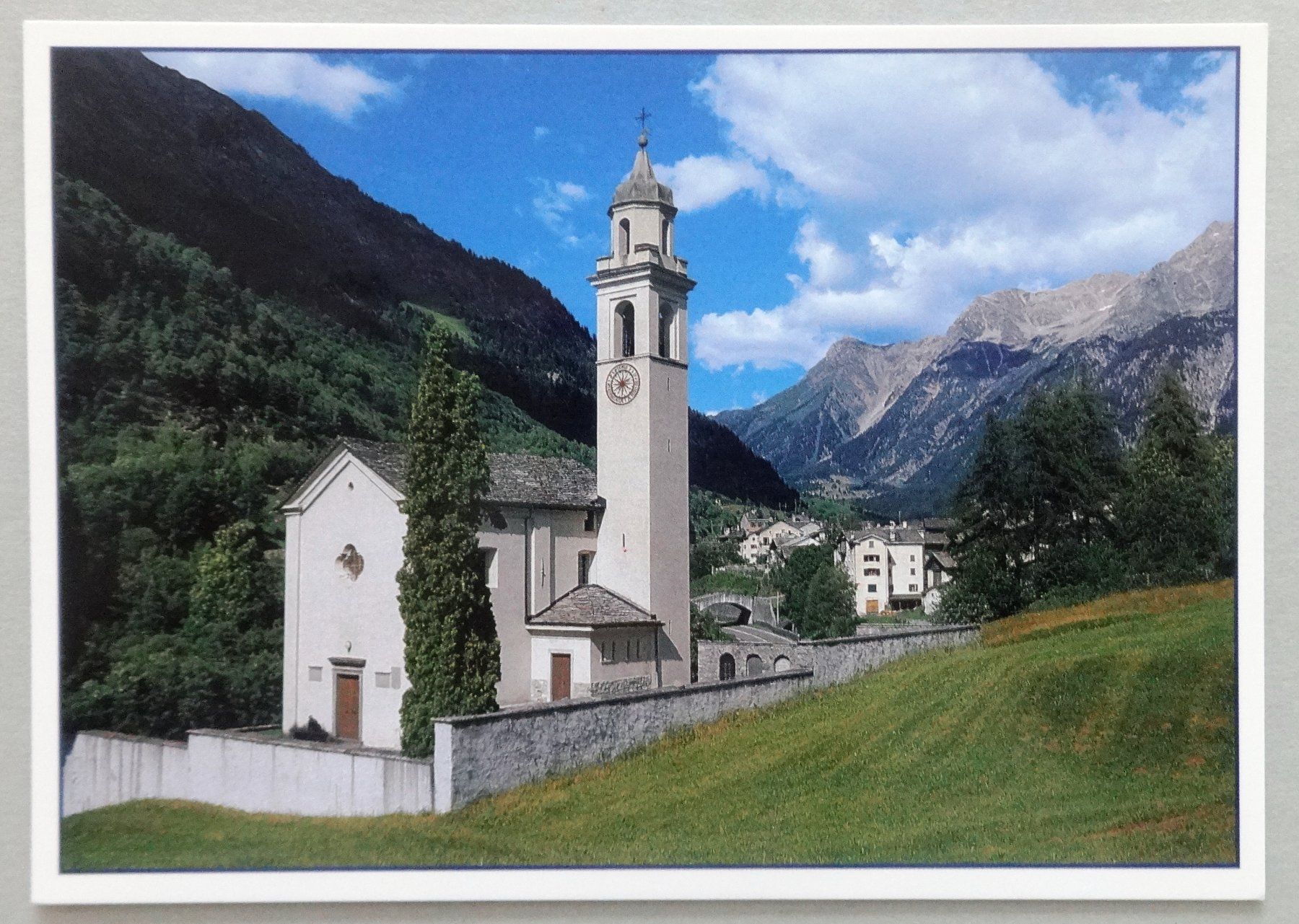 Cartoline postali: Kirche S. Giorgio, Borgonovo, Bergell – Usato da Fétigny venduto da Billy2miny