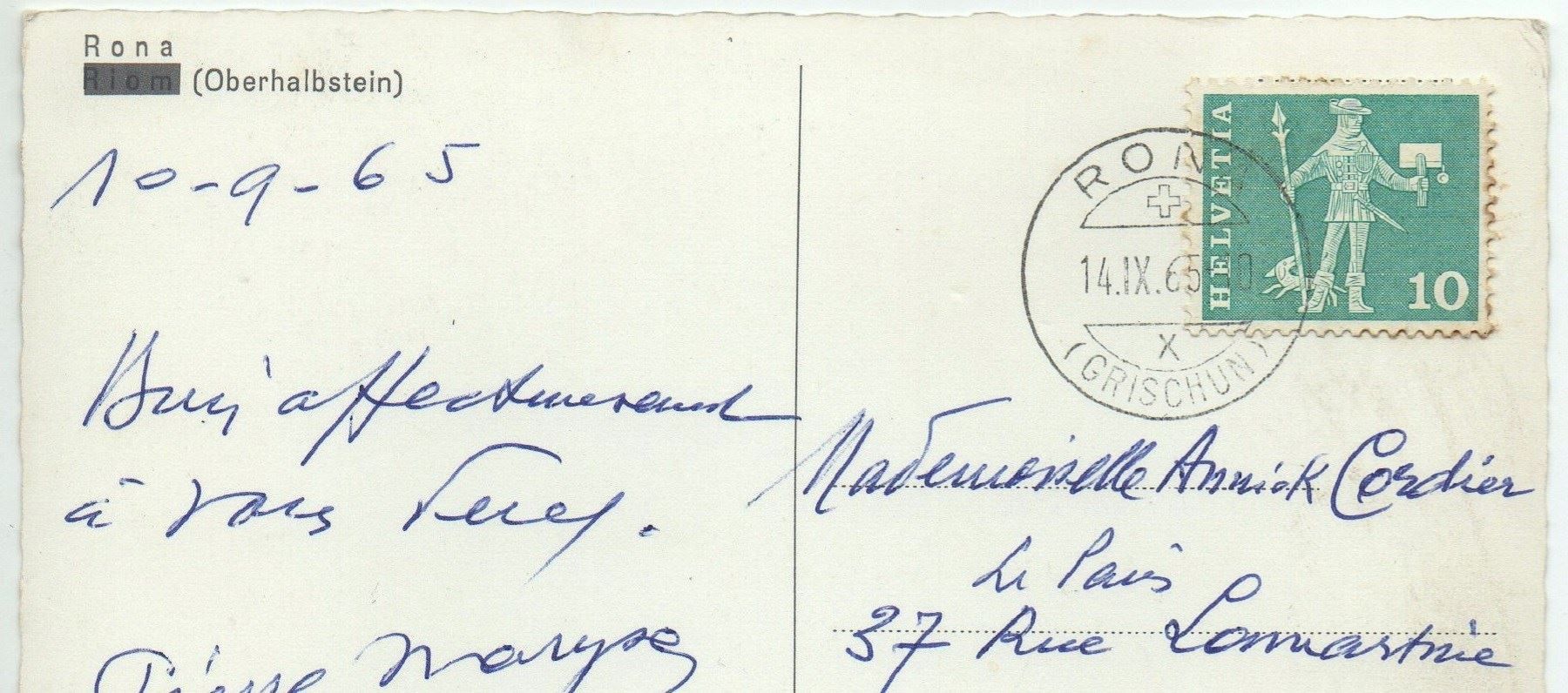 Cartoline postali: RONA RIOM Oberhalbstein – Usato da Jona venduto da philajona 1