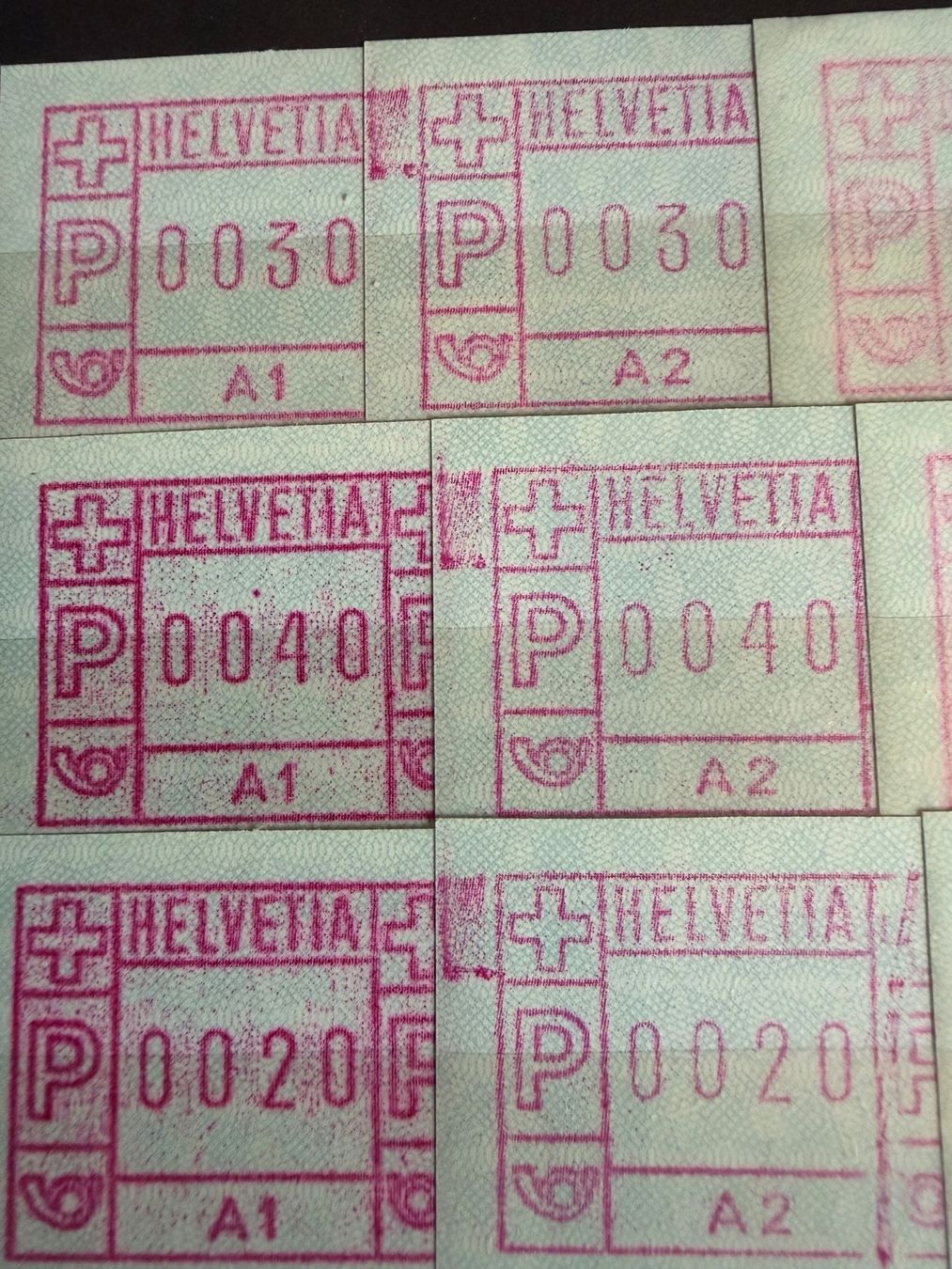 Tutti i francobolli: Automatenmarken  A1 - A4 ** – Nuovo (secondo la descrizione) da untervaz venduto da Wingert 1