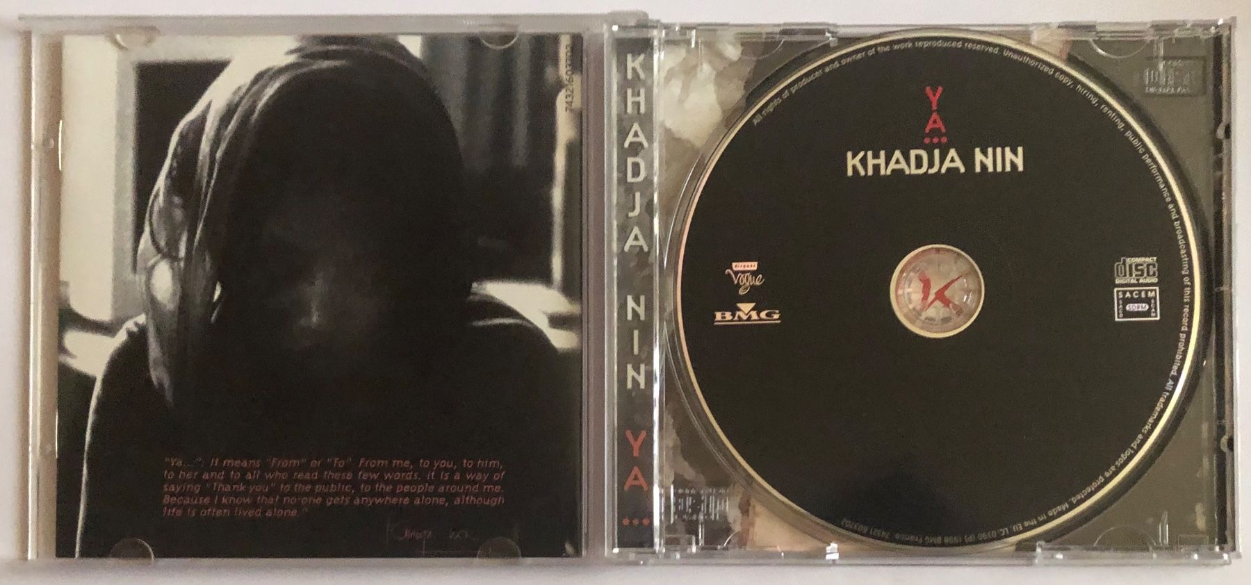 CDs: KHADJA NIN - YA... – D'occasion à Poliez-Pittet par Newtown-Records 2