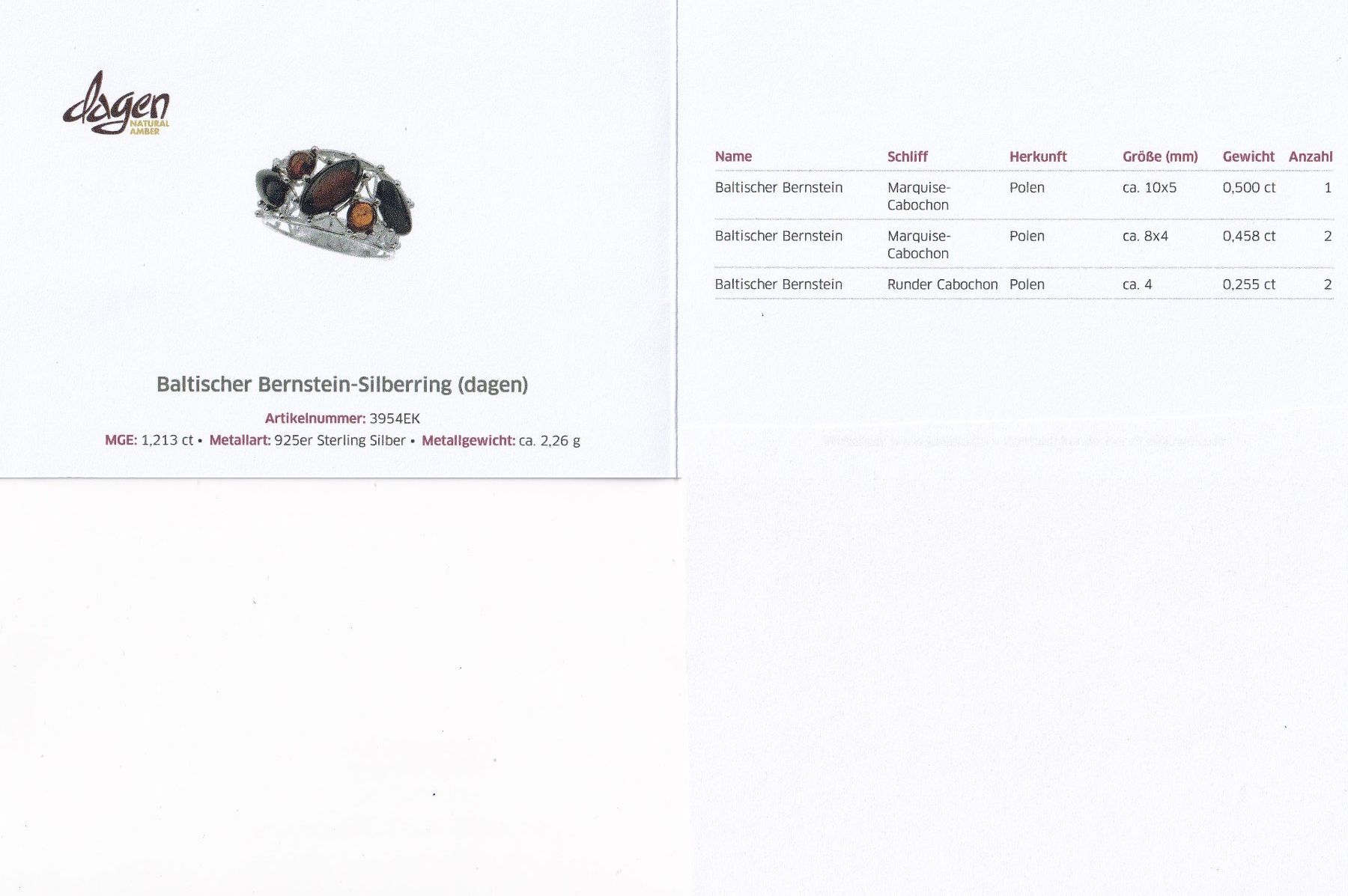 Anelli: Echtschmuck: Silberring 925er Baltischer Bernstein (53) – Nuovo (secondo la descrizione) da Zuchwil venduto da maumauchi 1