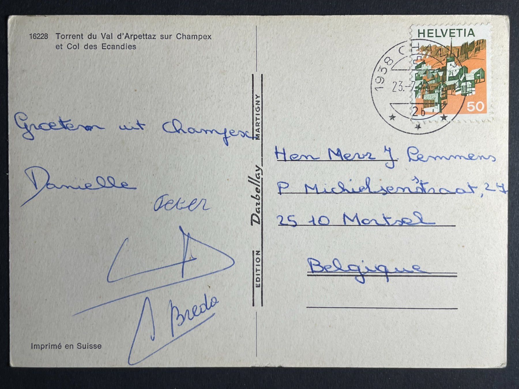 Cartoline postali: Champex - Torrents du Val d'Arpettaz – Usato da Steg VS venduto da _vinci_ 1
