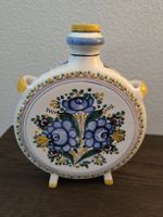 Außergewöhnliche, runde Ton Vase mit floralem Motiv