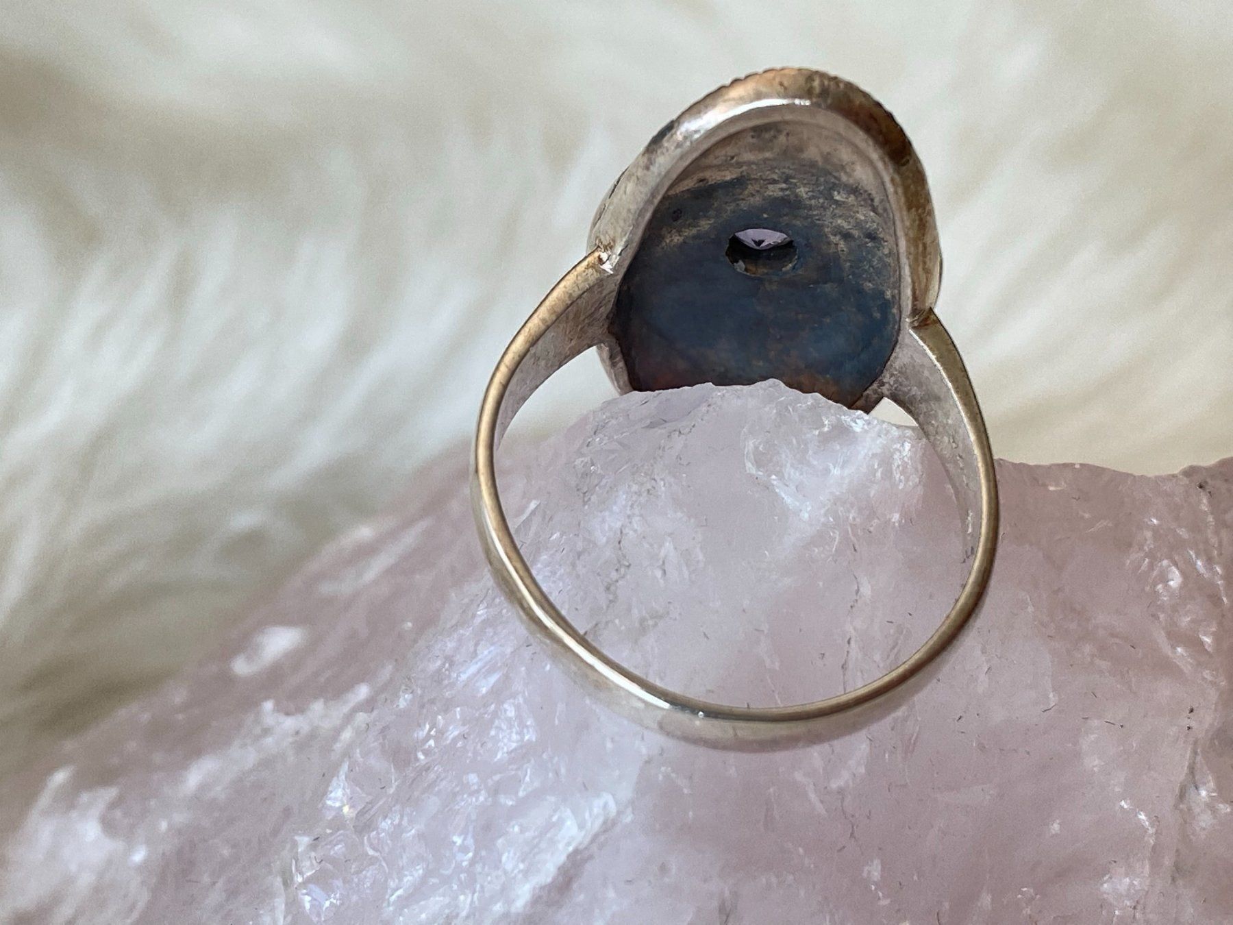 Anelli: Ring Silber 925 mit lila Stein – Usato da Istighofen venduto da Ringparadies 2