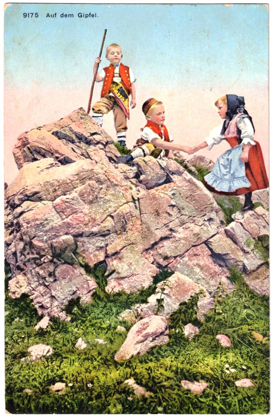 Ansichtskarten: Auf dem Gipfel ca. 1910 – Gebraucht aus Oberdorf BL von Hopfehuepfer