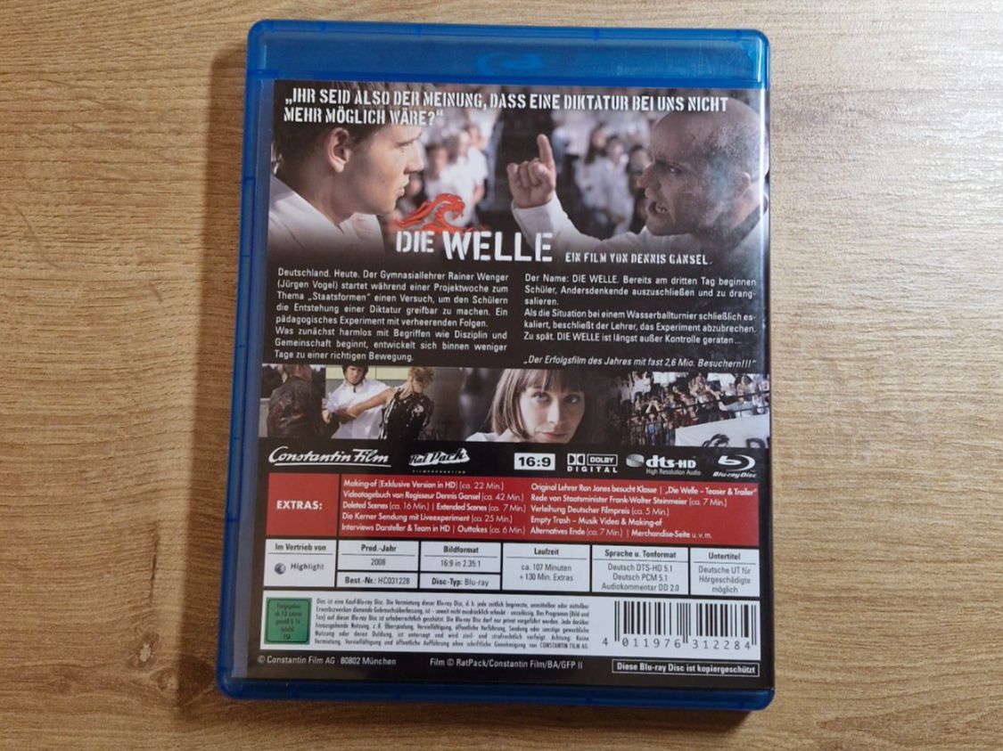 Alle DVDs: Die Welle (2008) Bluray – Gebraucht aus Pfungen von Whitie 1
