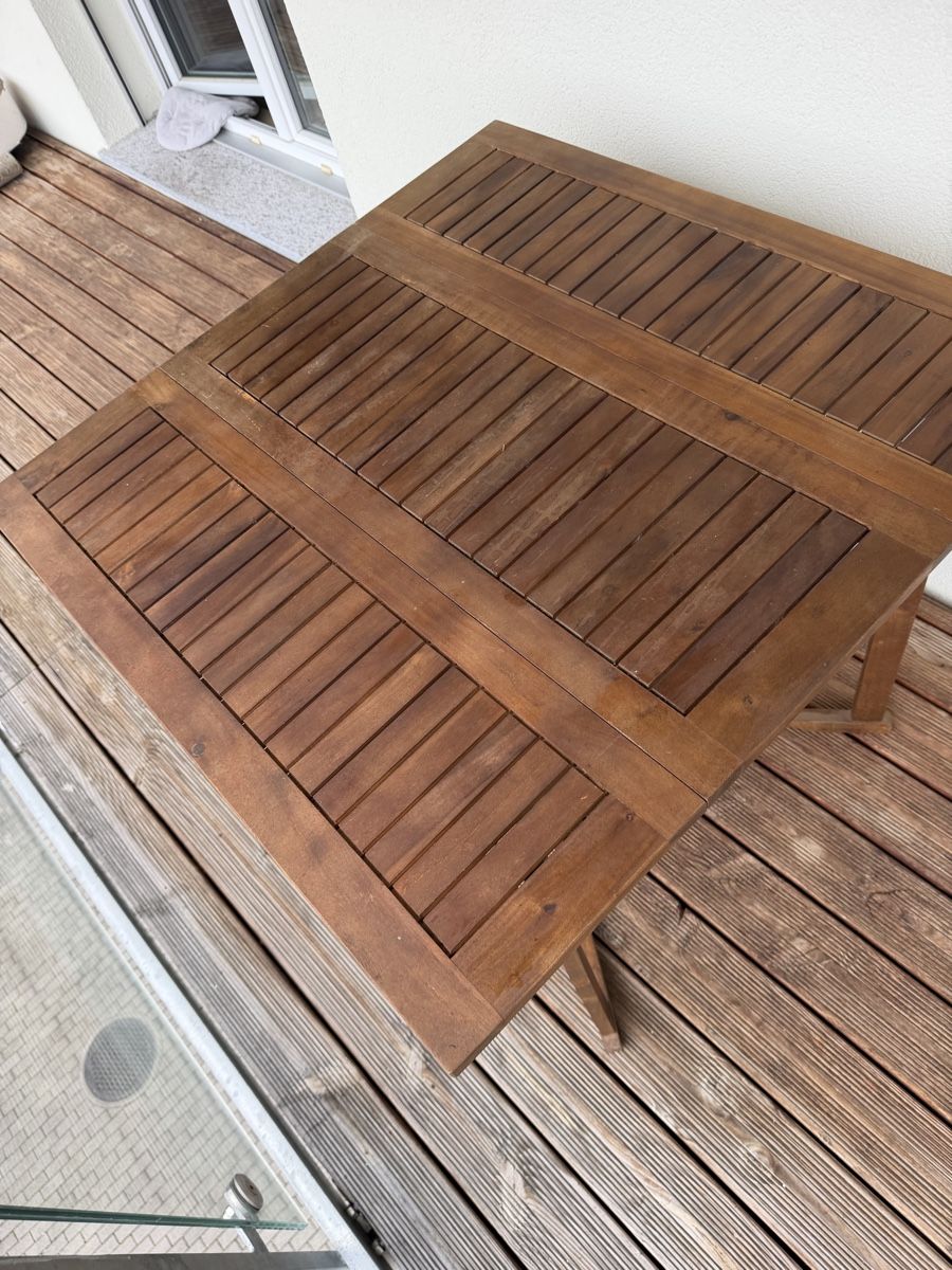 Tables: Foldable Wooden Balcony Table Brown – D'occasion à Altendorf par yol_hbg8 3