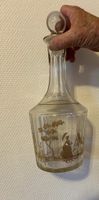 Karaffe Glas mit Motiv bemalt guter Zustand