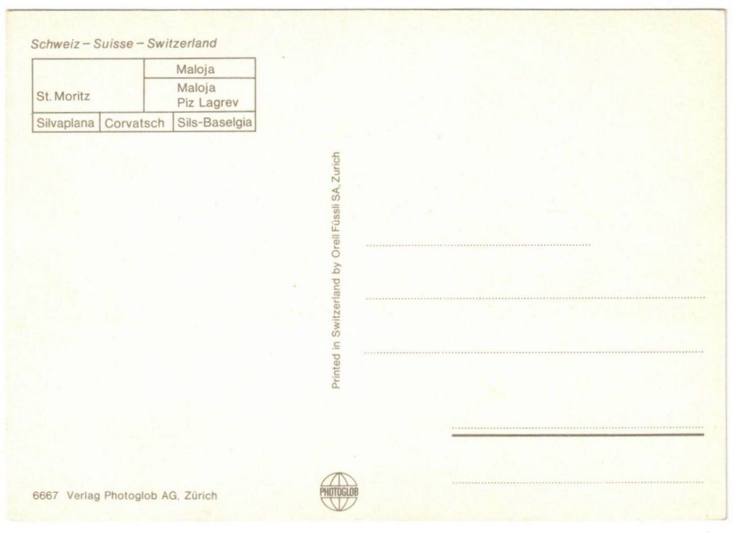 Cartoline postali: St. Moritz - 6 Bild AK Malojapass – Usato da Binningen venduto da Mountainrider 1