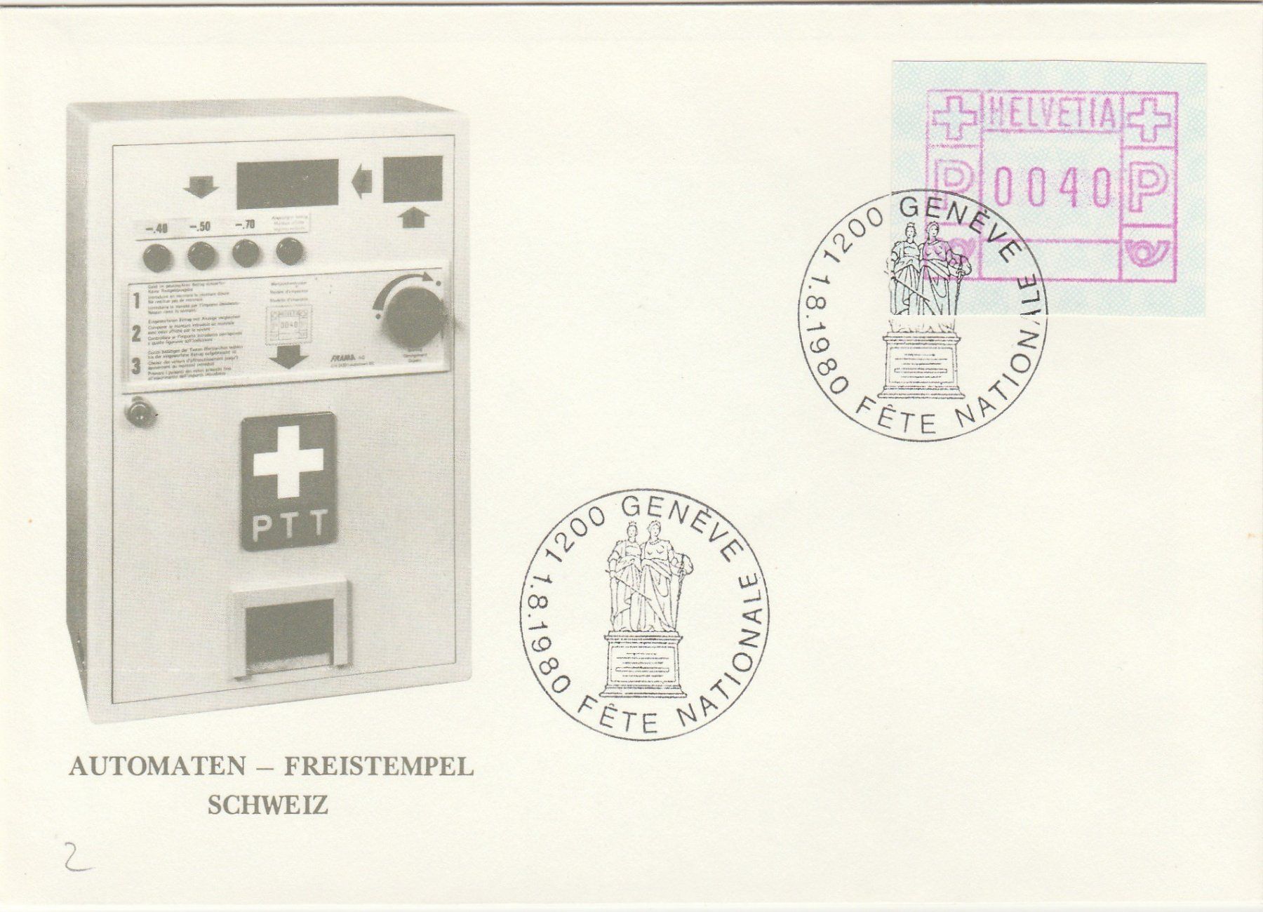 Alle Briefmarken: Nr. 2 mit Stempel Bundesfeier 1980 – Gebraucht aus Oberglatt ZH von Wiedmi6