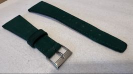24mm Green Suede Watch Strap - Stylish Winter Accessory!