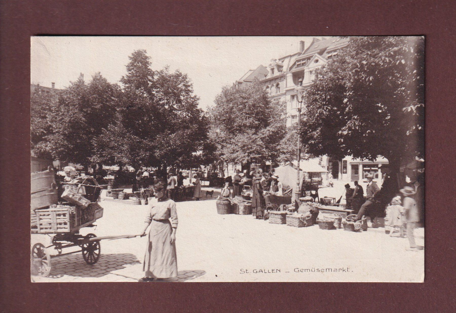 Cartoline postali: ST. GALLEN - Gemüsemarkt - 1930 – Usato da Pully venduto da nicecards