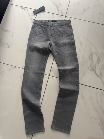 Karl Lagerfeld Jeans Grau Gr. 27 mit Steinchen, NEU