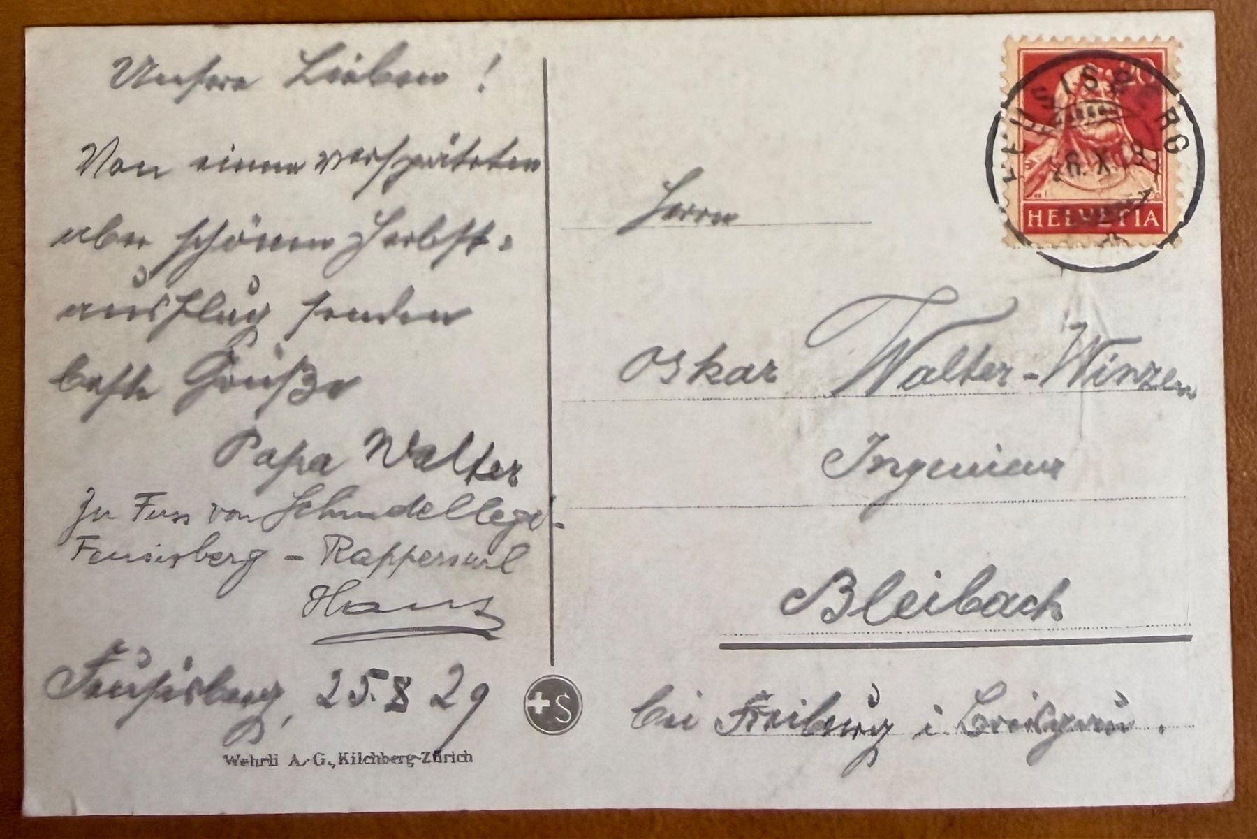 Cartoline postali: Rapperswil - Map - Ufenau 1929 – Usato da Lutry venduto da Ediego 1