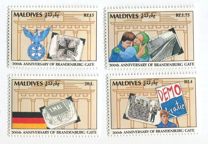 Tous les timbres: Briefmarken "Brandenburger Tor". Malediven. – Neuf avec emballage d'origine à Basel par Butsch5