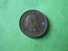 Schweiz 1918,  10 Rappen  Messing