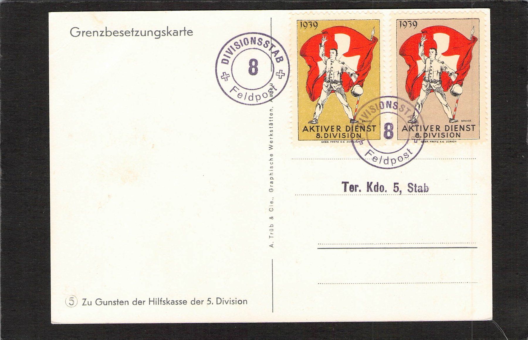Cartoline postali: Einheitskarte Kommandostäbe Nr.30 , Traffelet – Usato da Reichenburg venduto da ibiza18 1