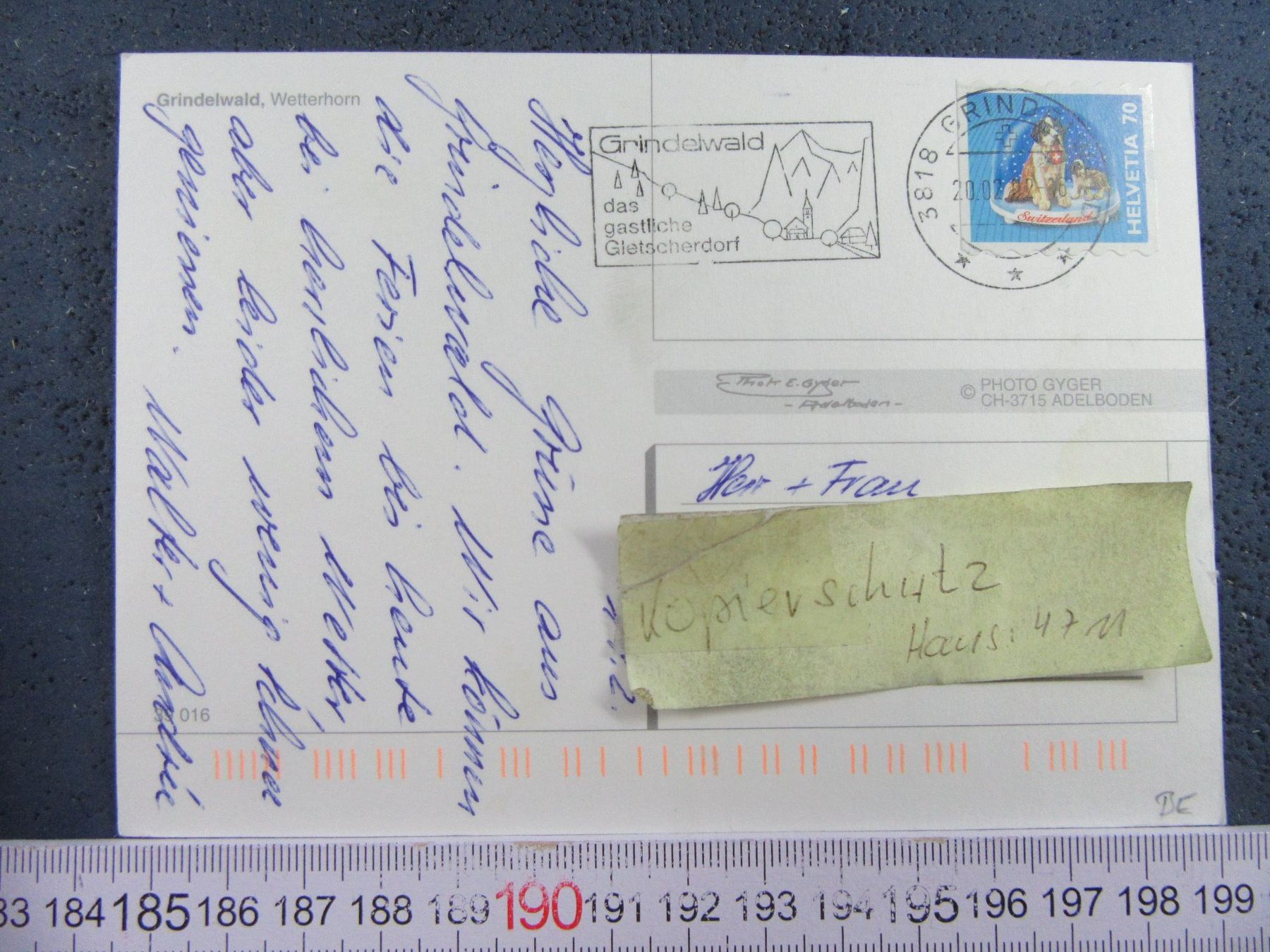 Cartoline postali: GRINDELWALD BEO SCHNEE AK – Usato da Ettingen venduto da Hausi4711 1