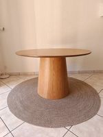 Table ronde de salle a manger placage bois 