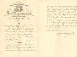 Urkunde Entlassungsgesuch Bauinspektor Zürich Wolff 1864