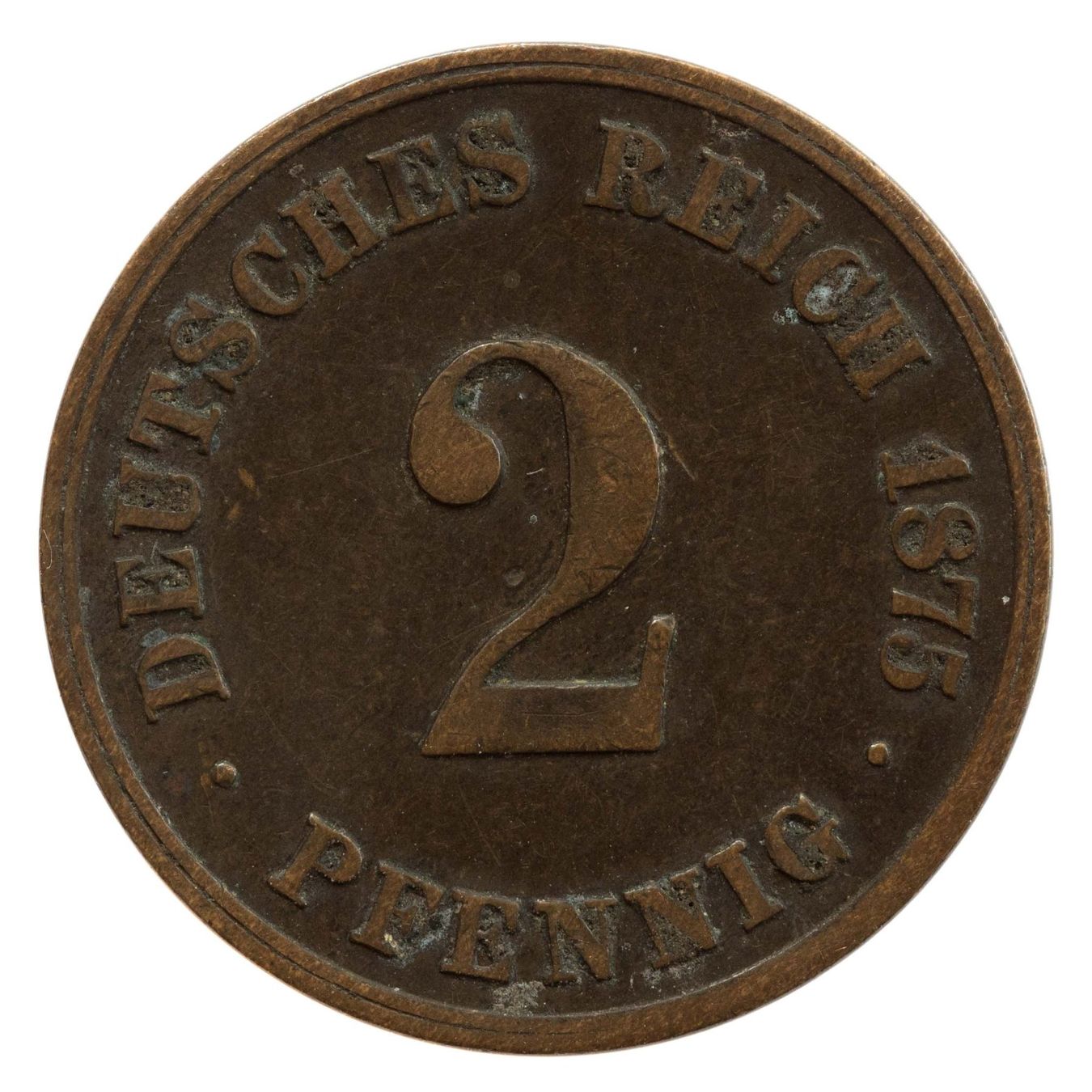 Tutti le monete: Deutschland Kaiserreich 2 Pfennig 1875 C – Usato da Rotkreuz venduto da num_6343