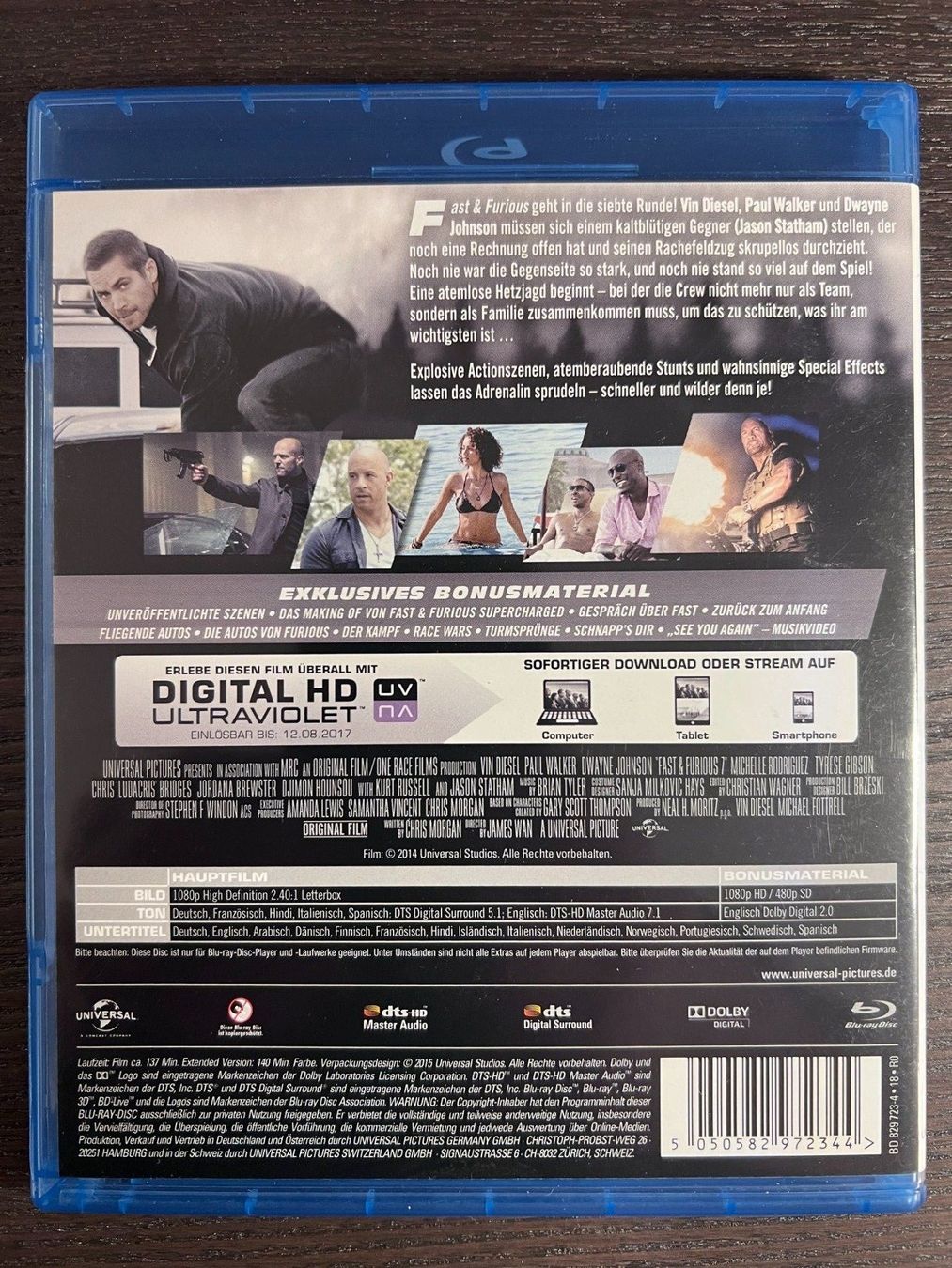 Tutti i DVDs: Fast & Furious 7 – Usato da Zürich venduto da Blu-ray_ZH 1