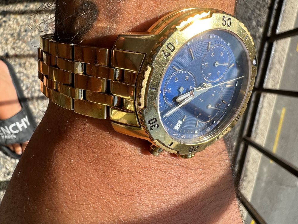 Tissot prs 200 gold blue hot sale