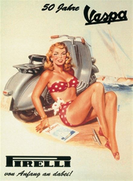 Pirelli Insegne: Blechschild -50 JAHRE VESPA-PIRELLI – Nuovo e nell'imballaggio originale da Rupperswil venduto da big-one-sale