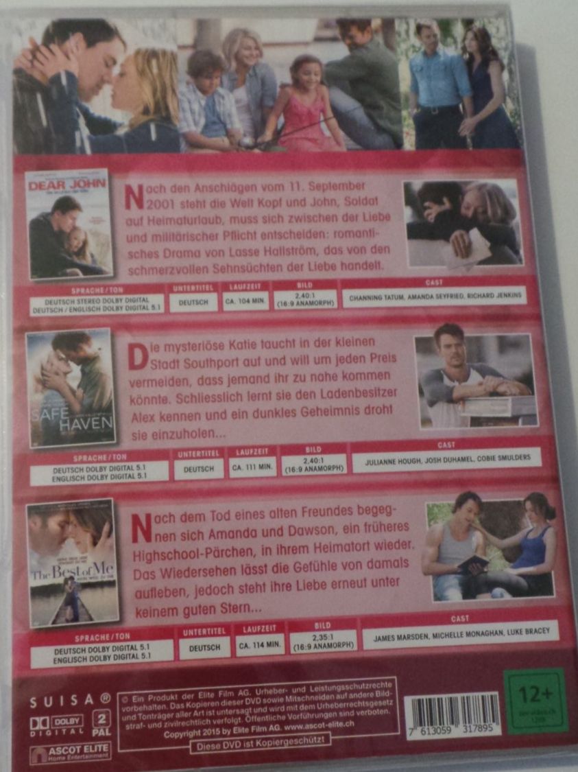 Tutti i DVDs: 3er Box DVD Nicholas Sparks Collector's Edition – Nuovo e nell'imballaggio originale da Flamatt venduto da Tattoo18 1