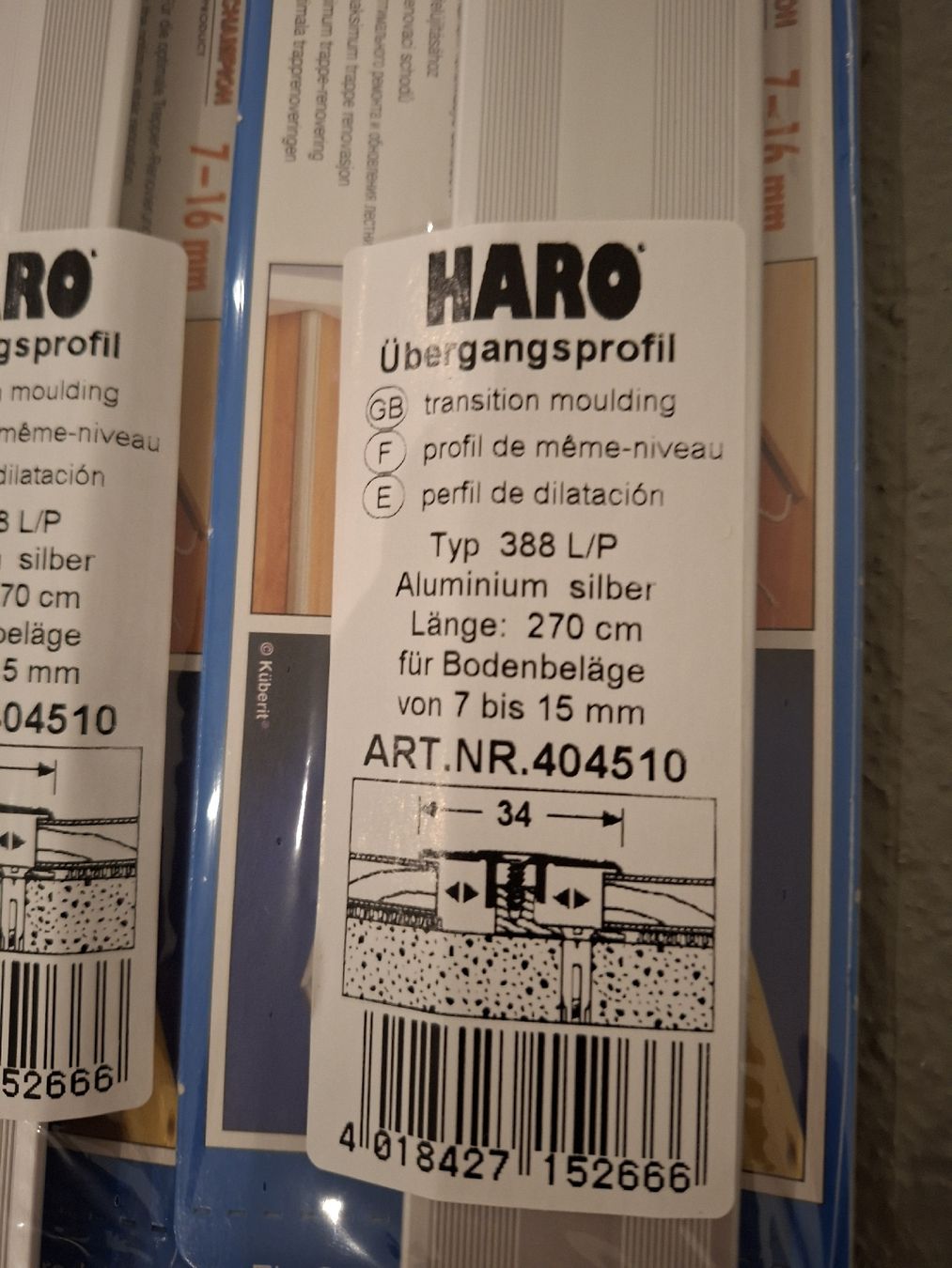 Profiles: Harbo Übergangsprofil – Neuf avec emballage d'origine à Hitzkirch par mig_8jxm